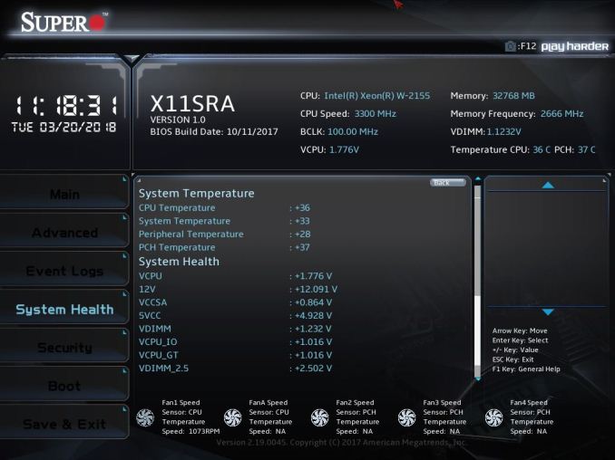 BIOS and Software - The Supermicro X11SRA Motherboard Review: C422 ...